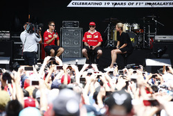 Sebastian Vettel, Ferrari, Kimi Raikkonen, Ferrari, on the stage