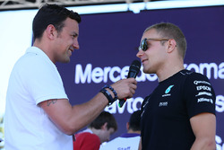 Valtteri Bottas, Mercedes AMG F1 in interviewed by Will Buxton, NBC TV Presenter