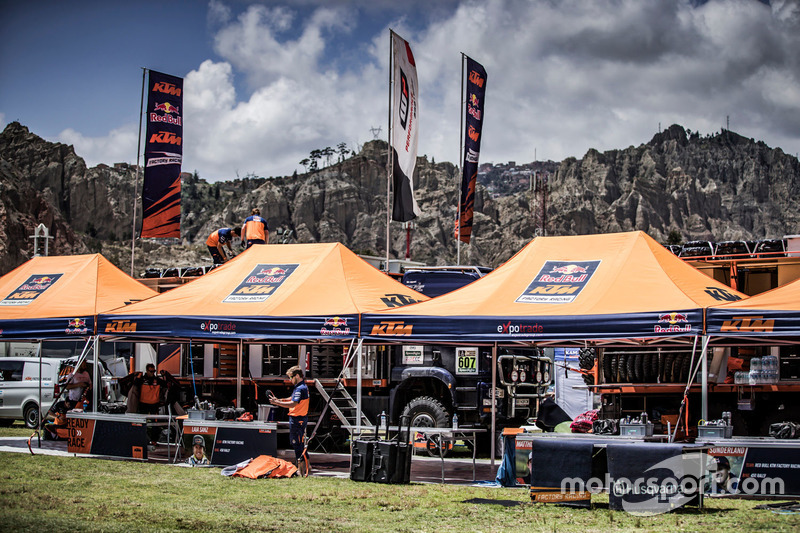 Team area of Red Bull KTM Factory Racing at the bivouac