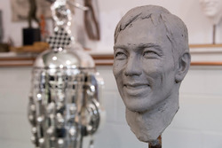 Borg-Warner Trophy bust of Takuma Sato