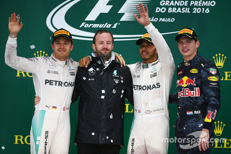 1. Lewis Hamilton, 2. Nico Rosberg, 3. Max Verstappen