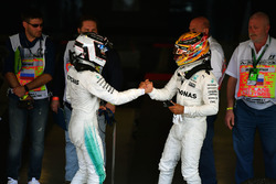 Race winner Valtteri Bottas, Mercedes AMG F1 and Lewis Hamilton, Mercedes AMG F1