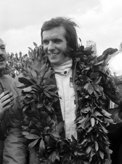 Race winner Emerson Fittipaldi, Team Lotus, Colin Chapman