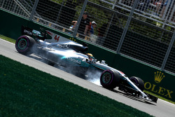 Lewis Hamilton, Mercedes AMG F1 W08 blokkeert wiel