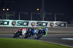 Andrea Dovizioso, Ducati Team; Maverick Maverick Viñales, Yamaha Factory Racing; Valentino Rossi, Yamaha Factory Racing