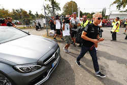 Valtteri Bottas, Mercedes AMG F1, arrives at the circuit