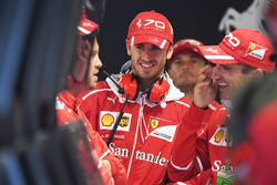 Sebastian Vettel, Ferrari, Antonio Giovinazzi, Ferrari Test and Reserve Driver and Marc Gene, Ferrari
