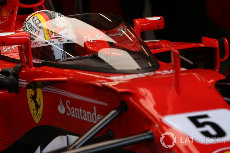 Sebastian Vettel, Ferrari SF70H, cockpit shield