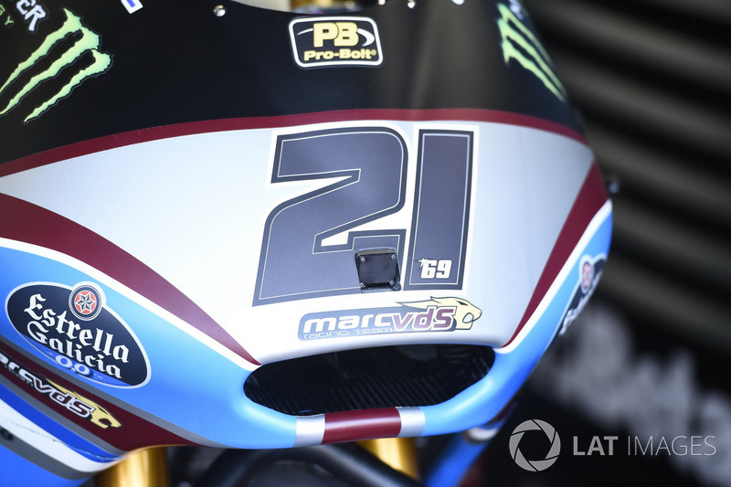 Moto2-Bike von Franco Morbidelli mit Aufkleber