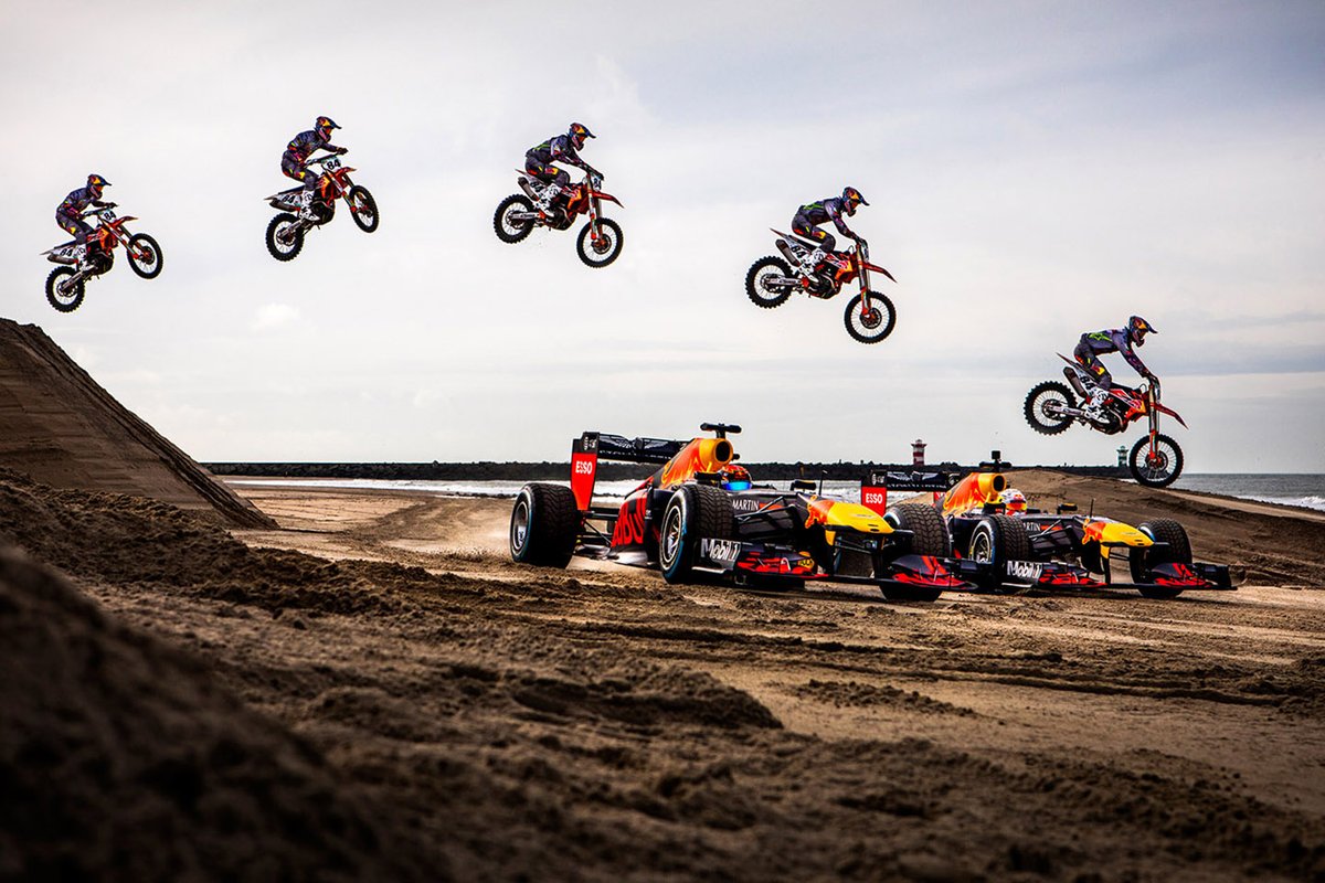 Max Verstappen, Alexander Albon, Red Bull Racing and Jeffrey Herlings