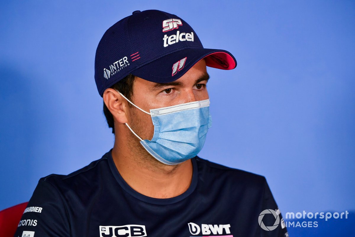 Sergio Perez, Racing Point in the press conference 