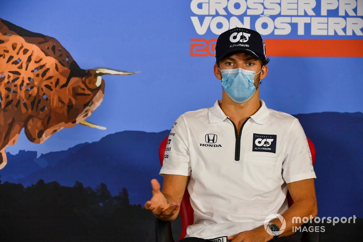 Pierre Gasly, AlphaTauri in the press conference