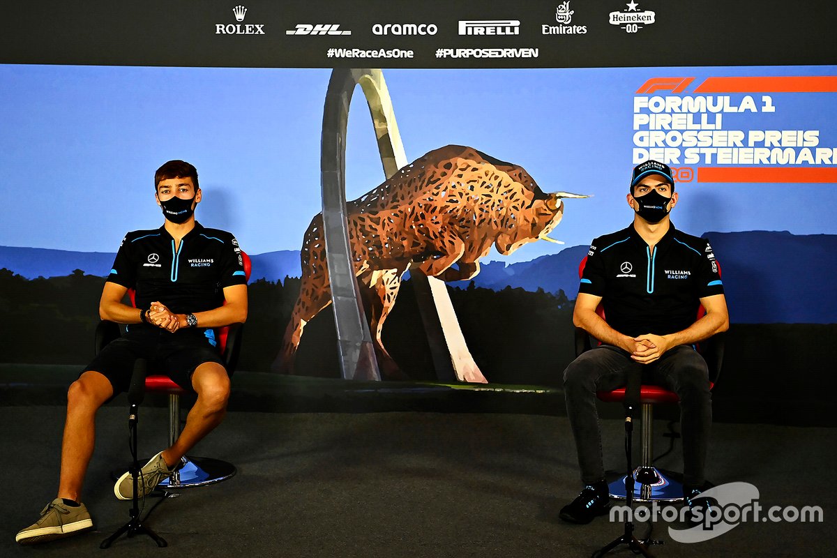 George Russell, Williams Racing e Nicholas Latifi, Williams Racing in conferenza stampa