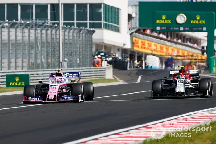 Lance Stroll, Racing Point RP19, Antonio Giovinazzi, Alfa Romeo Racing C38