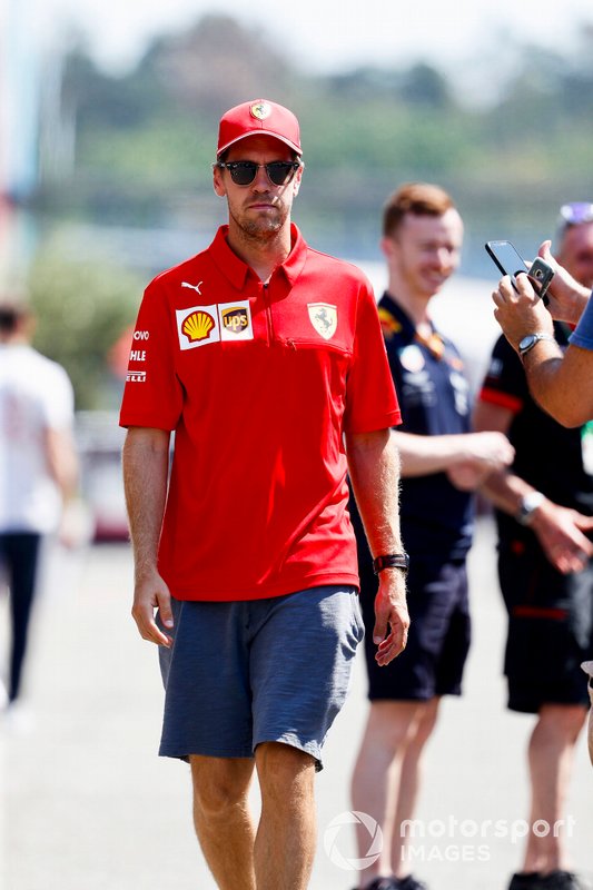 Sebastian Vettel, Ferrari in the paddock