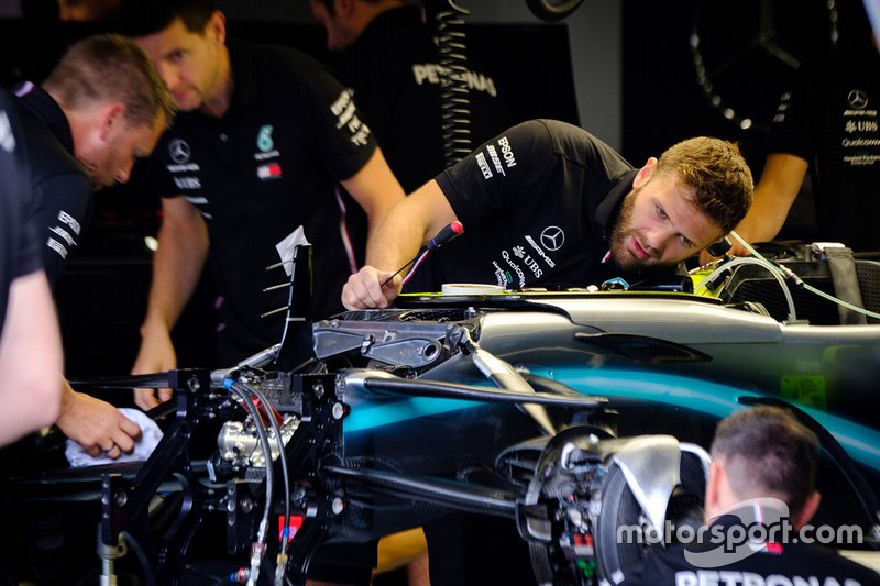 Mercedes AMG F1 team member at work