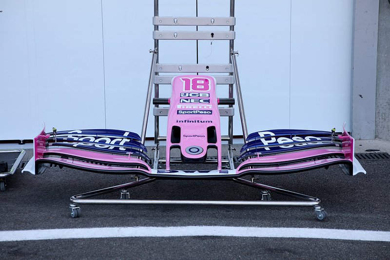 Lance Stroll, Racing Point RP19 front wing detail