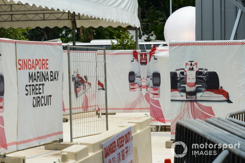 Preparations at the Singapore Marina Bay Street Circuit