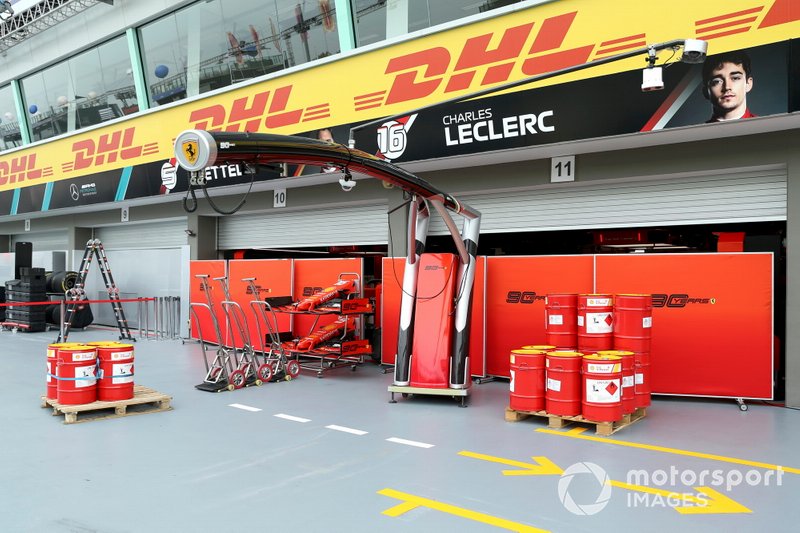 The Ferrari pit garage