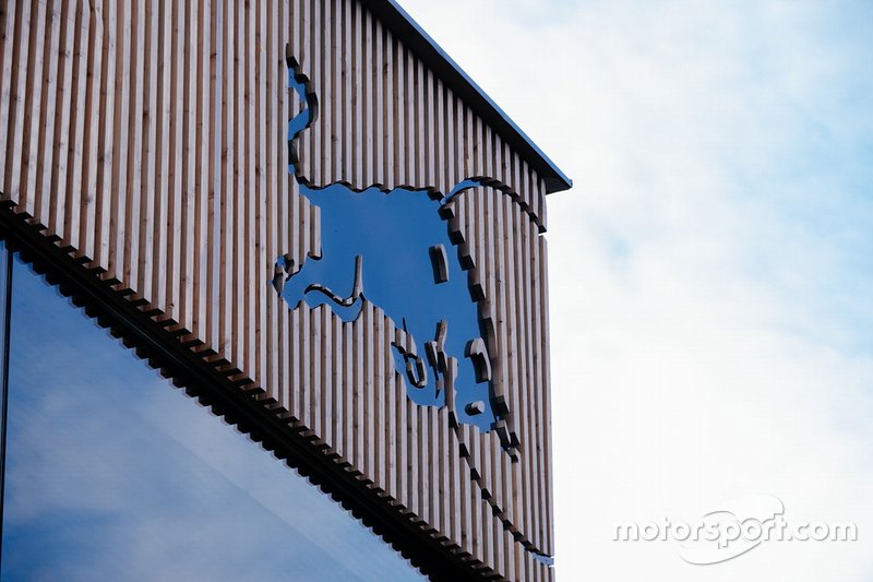 Red Bull Racing hospitality building logo