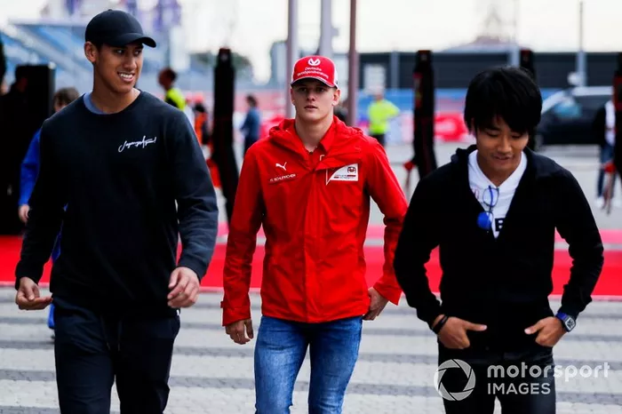 Mick Schumacher, Prema Racing Sean Gelael, Prema Racing and Nobuharu Matsushita, Carlin