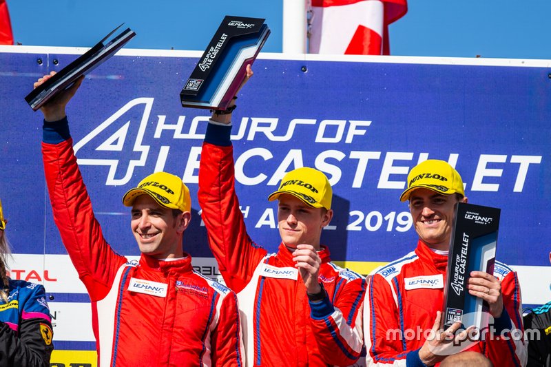 Podio GTE: #51 Luzich Racing Ferrari F488 GTE: Alessandro Pier Guidi, Nicklas Nielsen, Fabien Lavergne