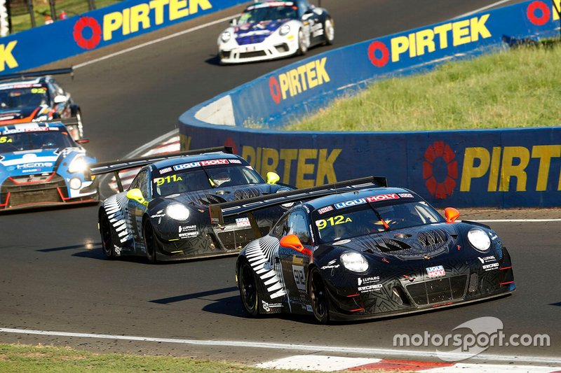 #912 EBM Porsche 911 GT3-R: Dirk Werner, Dennis Olsen, Matt Campbell, #911 EBM Porsche 911 GT3-R: Romain Dumas, Sven Müller, Mathieu Jaminet