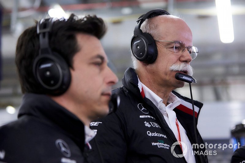 Toto Wolff, Executive Director (Business), Mercedes AMG, with Dr Dieter Zetsche, CEO, Mercedes Benz