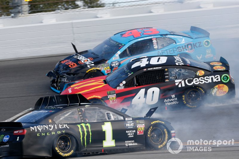 Kurt Busch, Chip Ganassi Racing, Chevrolet Camaro Monster Energy Darrell Wallace Jr., Richard Petty Motorsports, Chevrolet Camaro Aftershokz Jamie McMurray, Spire Motorsports, Chevrolet Camaro McDonalds/Cessna/Bass Pro Shops