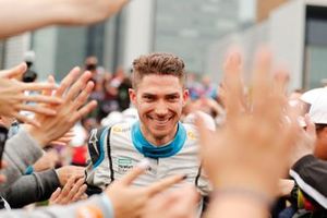 Edoardo Mortara, Venturi Formula E, celebrates at the podium