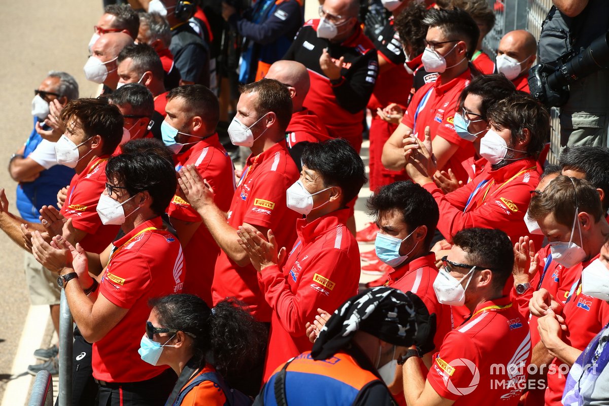 Honda celebration, Alvaro Bautista, Team HRC