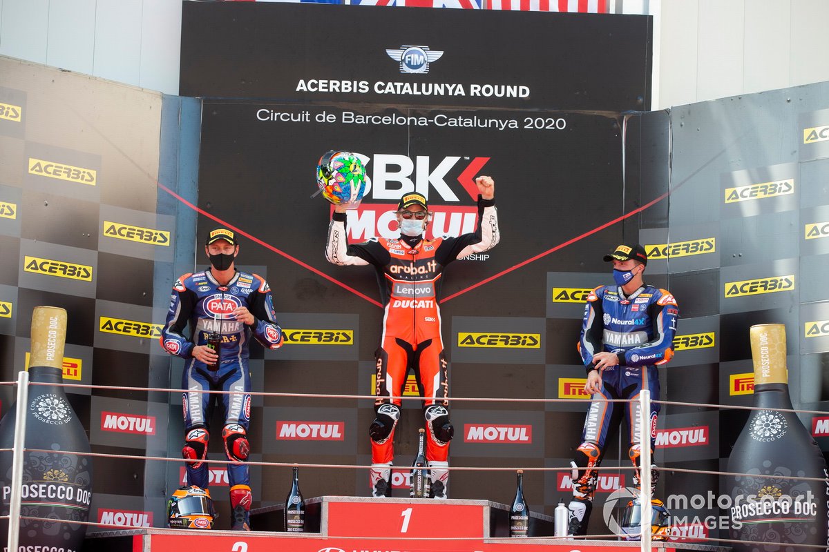 Michael van Der Mark, Pata Yamaha, Chaz Davies, ARUBA.IT Racing Ducati, Garrett Gerloff, GRT Yamaha