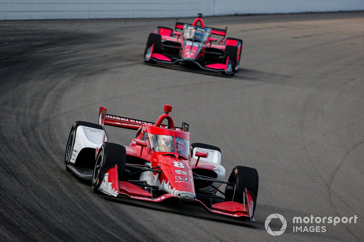 Marcus Ericsson, Chip Ganassi Racing Honda, Alex Palou, Dale Coyne Racing with Team Goh Honda