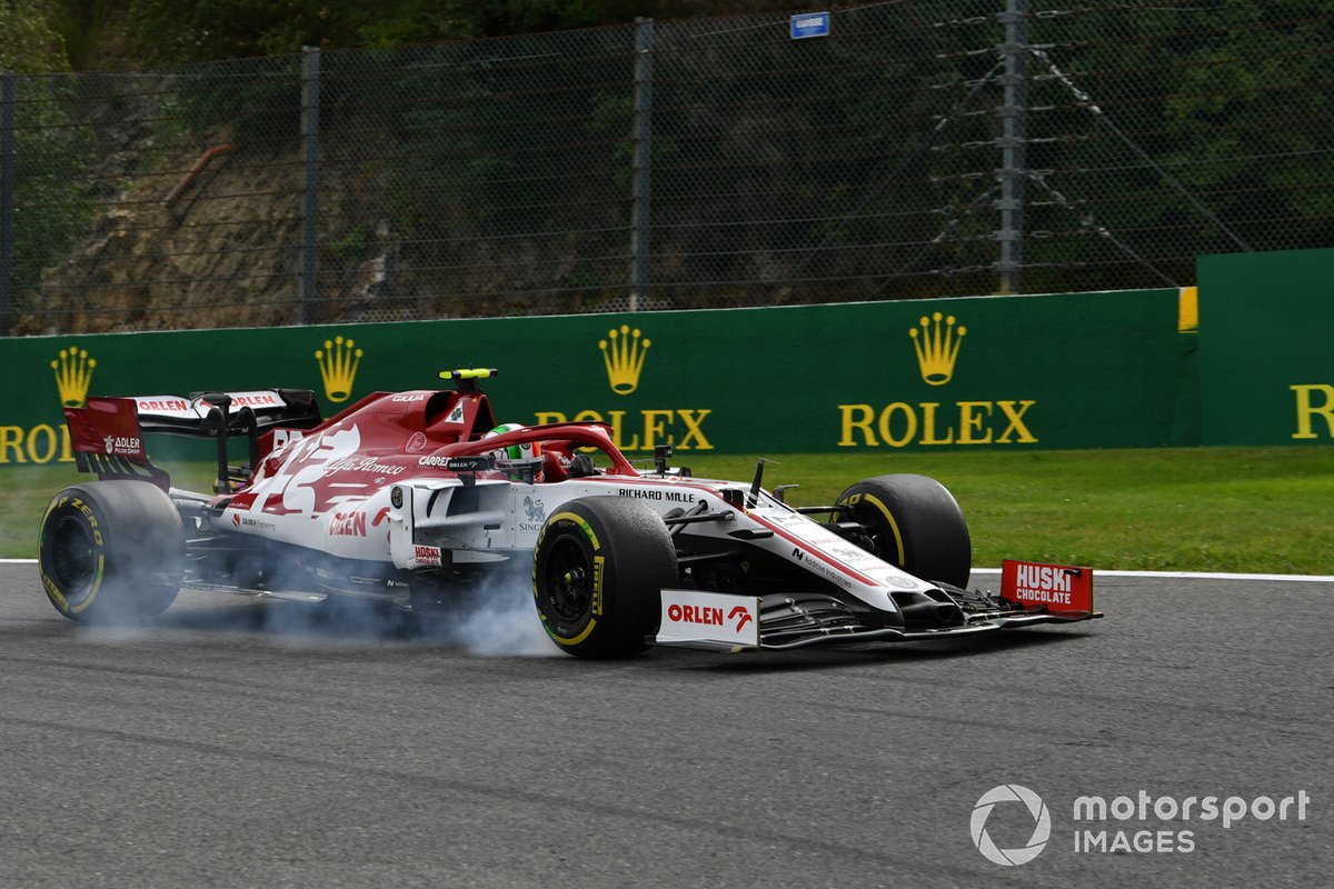 Antonio Giovinazzi, Alfa Romeo Racing C39, locks up