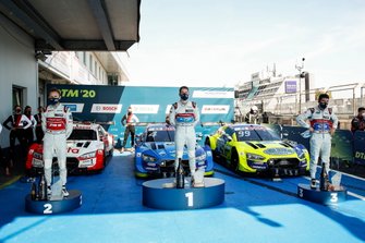 Podium: Race winner Robin Frijns, Audi Sport Team Abt Sportsline, second place René Rast, Audi Sport Team Rosberg, third place Mike Rockenfeller, Audi Sport Team Phoenix