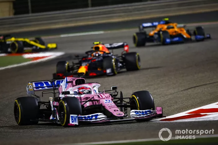 Sergio Pérez, Racing Point RP20, Alex Albon, Red Bull Racing RB16