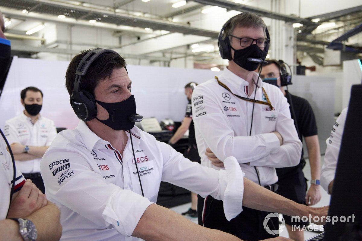 Toto Wolff, Team Principal and CEO, Mercedes AMG, and James Allison, Technical Director, Mercedes AMG