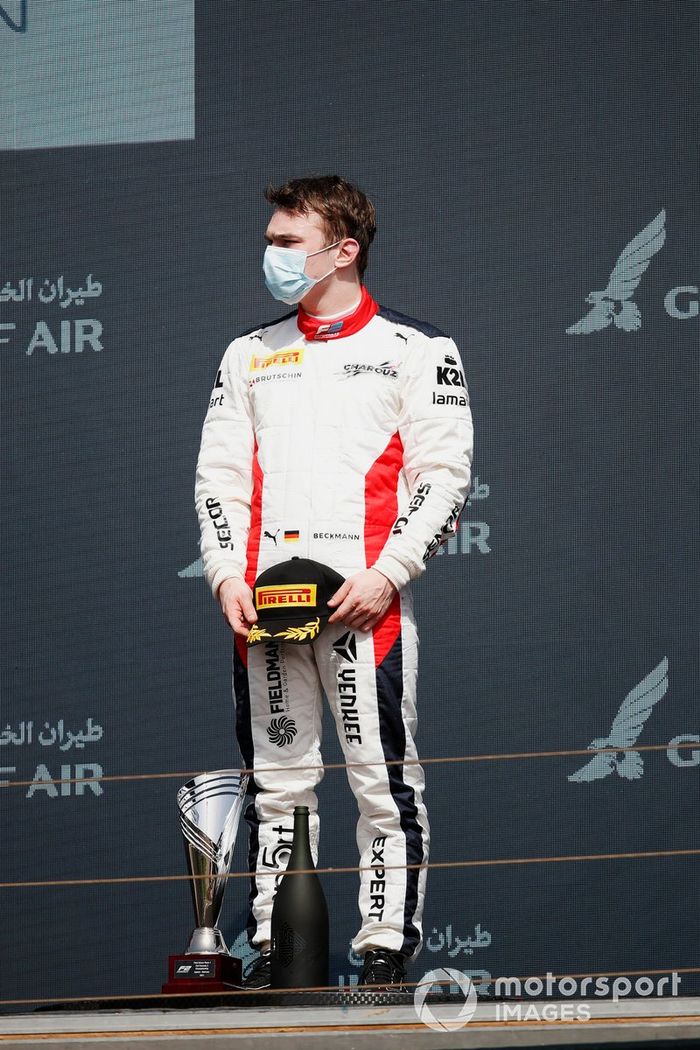 David Beckmann, Charouz Racing System, tercero, en el podio