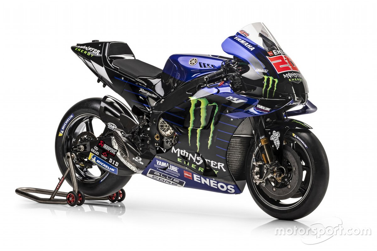 Yamaha YZR-M1 yang akan digunakan pembalap Tim Yamaha Factory Racing,  Fabio Quartararo, pada MotoGP 2021.