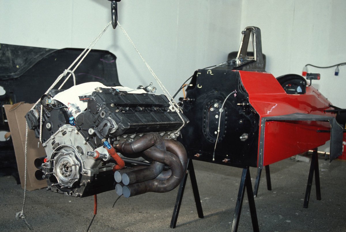 A Judd engine ready to be fitted to the Life F190