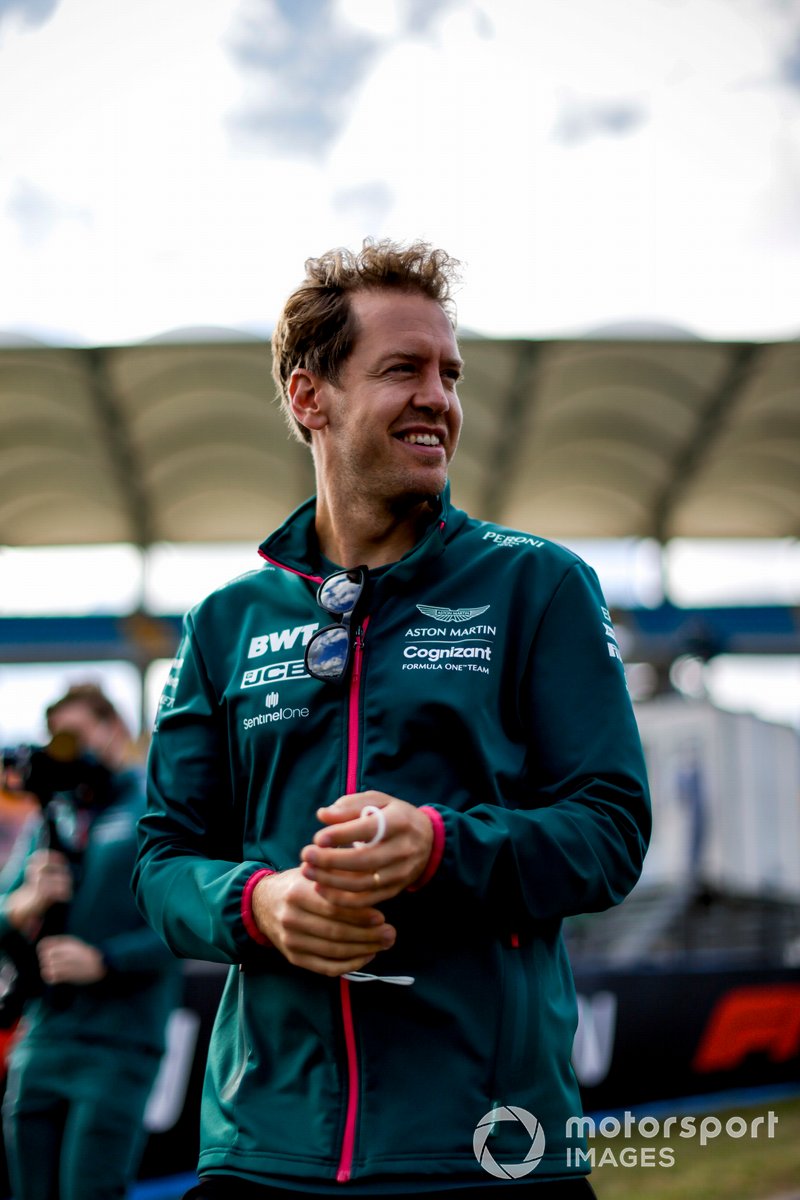 Sebastian Vettel, Aston Martin walks the track