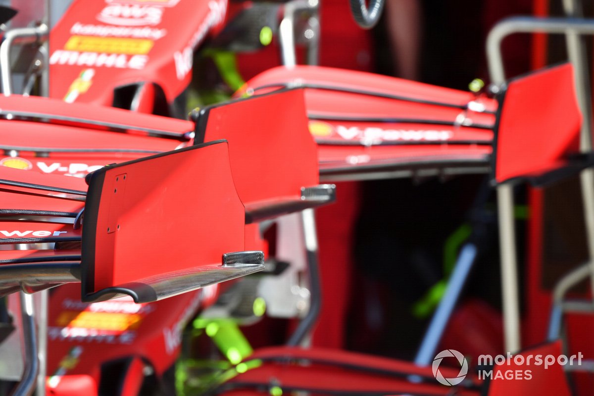 Alerón delantero y endplate del Ferrari SF21
