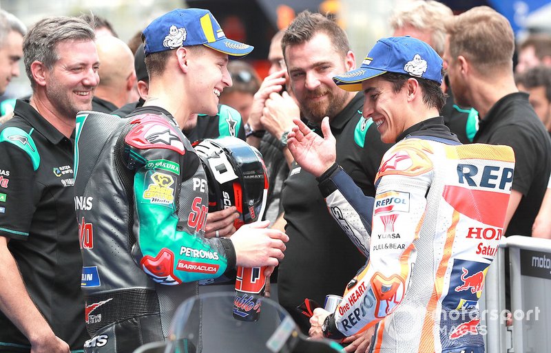 Polesitter Fabio Quartararo, Petronas Yamaha SRT, third place Marc Marquez, Repsol Honda Team