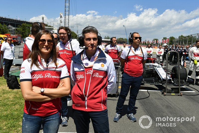 Tatiana Calderon, Alfa Romeo Racing, on the grid