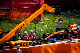 Crash Lando Norris, McLaren MCL34