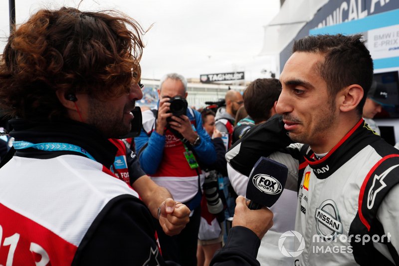 Sébastien Buemi, Nissan e.Dams, Nissan IMO1, parle à la presse