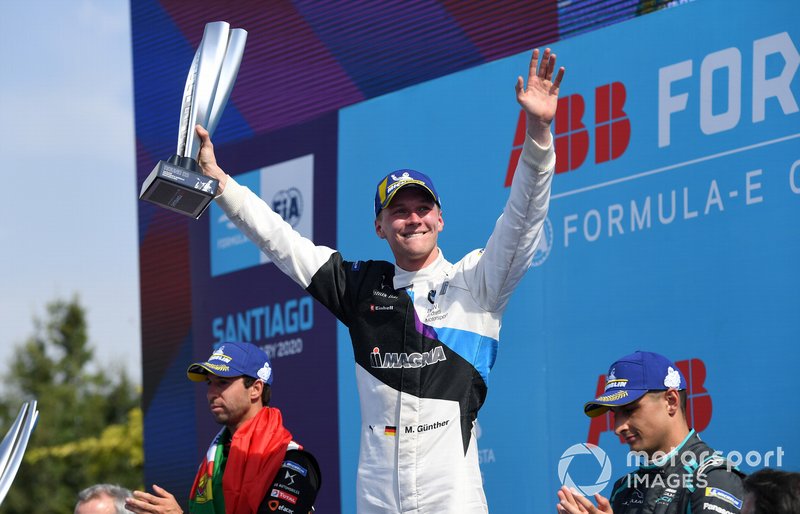 Race winner Maximilian Günther, BMW I Andretti Motorsports celebrates on the podium