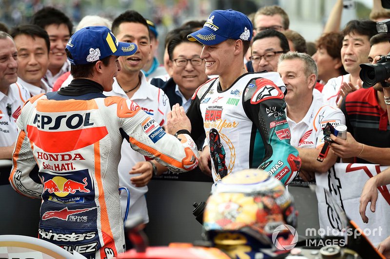 Race winner Marc Marquez, Repsol Honda Team, second place Fabio Quartararo, Petronas Yamaha SRT
