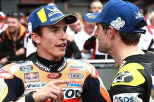 Il vincitore della gara Marc Marquez, Repsol Honda Team, secondo classificato Cal Crutchlow, Team LCR Honda