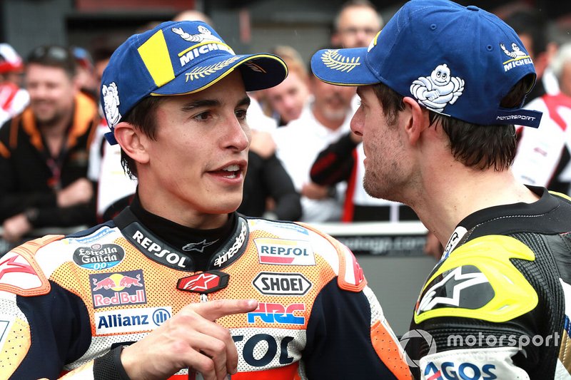 Winnaar Marc Marquez, Repsol Honda Team, tweede Cal Crutchlow, Team LCR Honda